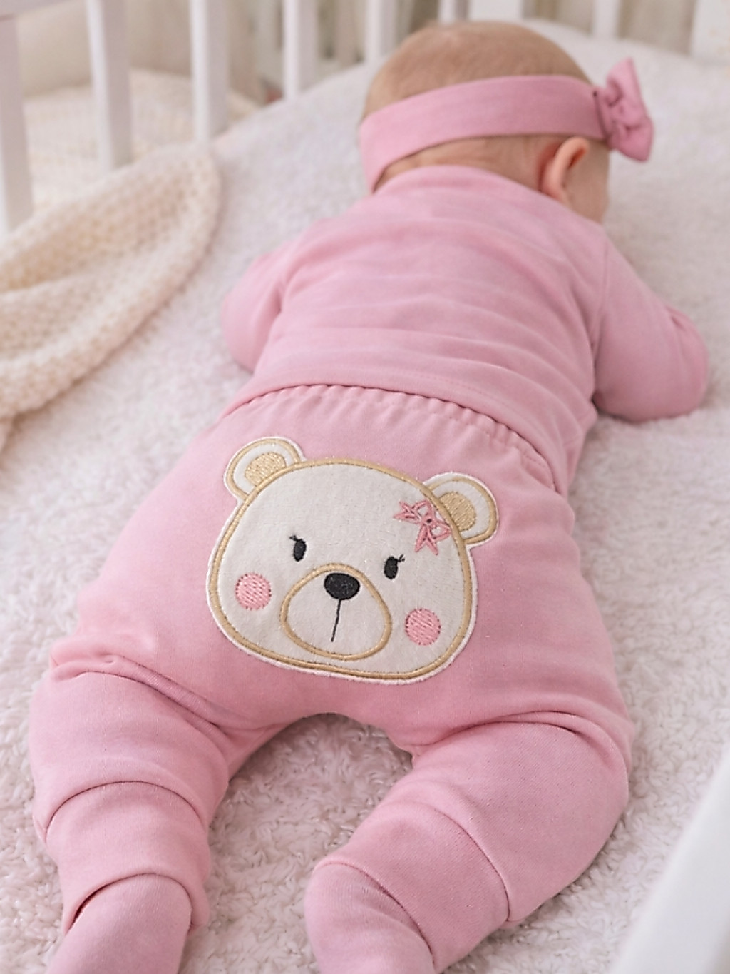 Conjunto Bebê Menina Algodão conjuntinho Bebezinho Suedine Manga Longa Mijão PMG 3 peças Infantil