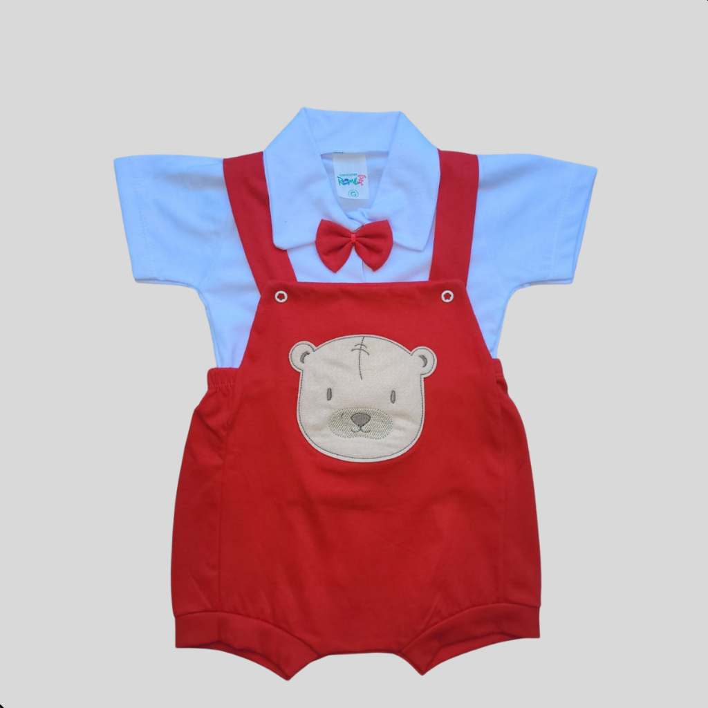 Conjunto Bebê Menino Social + Gravata Borboleta em 2 Peças