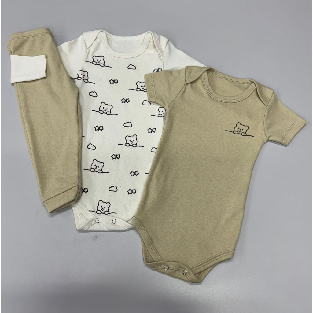 Kit Minimalista 12 peças body bebê manga curta manga longa calça Menino e Menina P ao GG