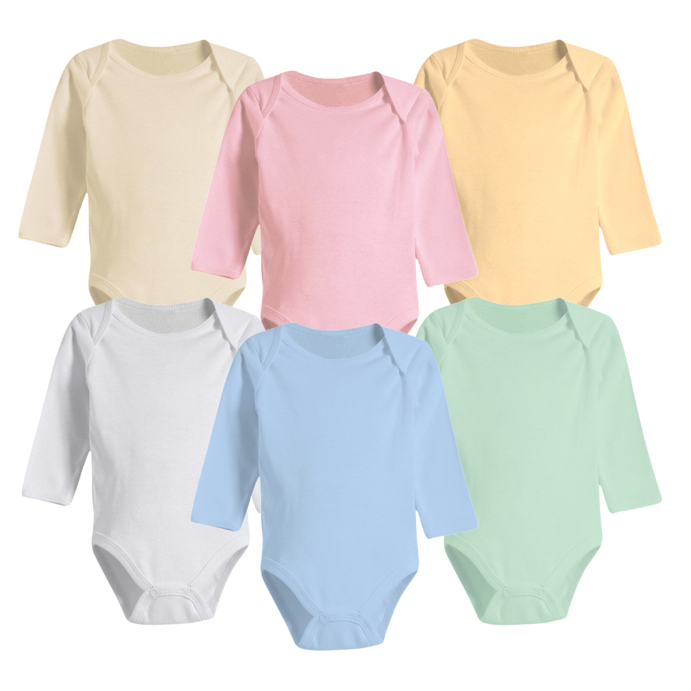 Kit 10 Peças Roupinhas de Bebê Body Longo Liso ou Estampado e Mijão