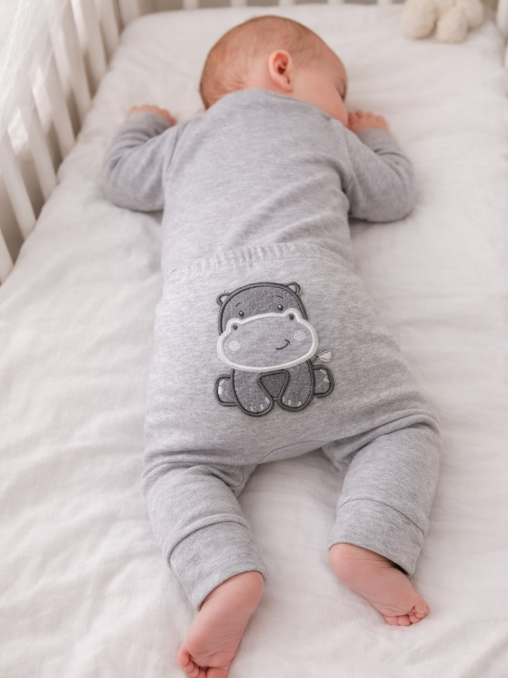 Conjunto 3 Peças Canelado com Bory calça Bordado e Babador Menina e Menino Moda Infantil