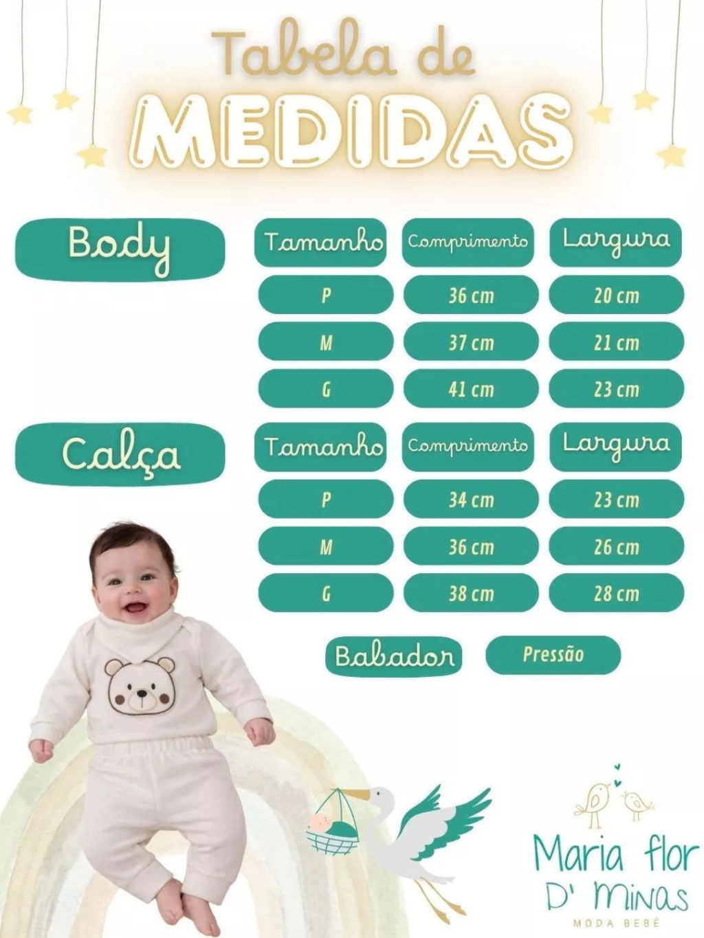 Conjunto 3 Peças Canelado com Bory calça Bordado e Babador Menina e Menino Moda Infantil