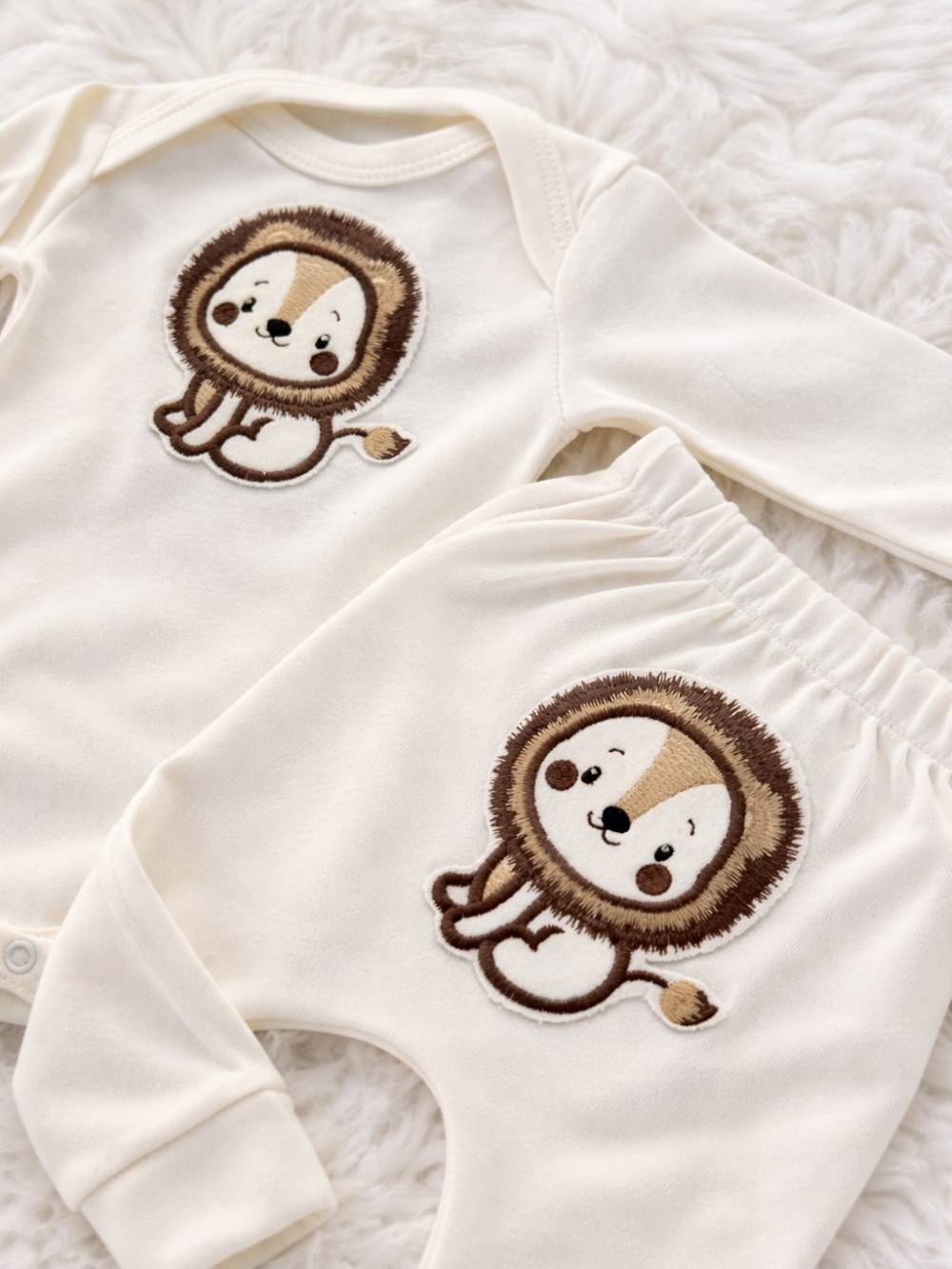 Conjunto Bebe Leaozinho Algodão Roupinha Conjuntinho Moda Baby P M G Para bebês Rn Unissex Confort
