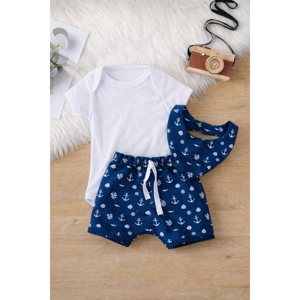 Conjunto Roupa Moda Bebê Menino Algodão infantil Conjuntinho Roupinha PMG Masculino Shorts Body bab