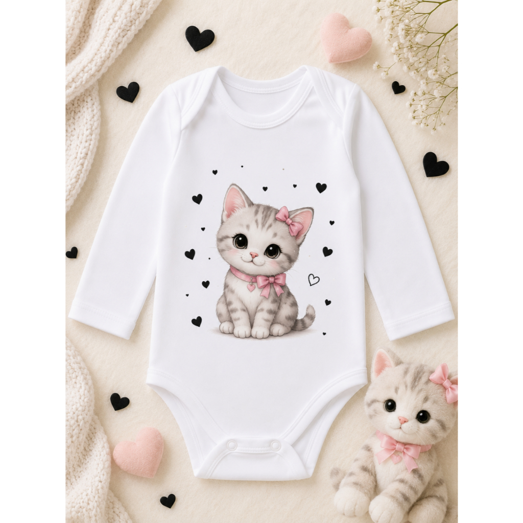 Body Bebê Manga Longa Estampado 100% Algodão Menina e Menino Roupa Infantil Enxoval P M G