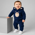 Conjunto Bebê Menino em Soft Capuz com Orelhinha 2 Peças Casaco + Calça para Bebês