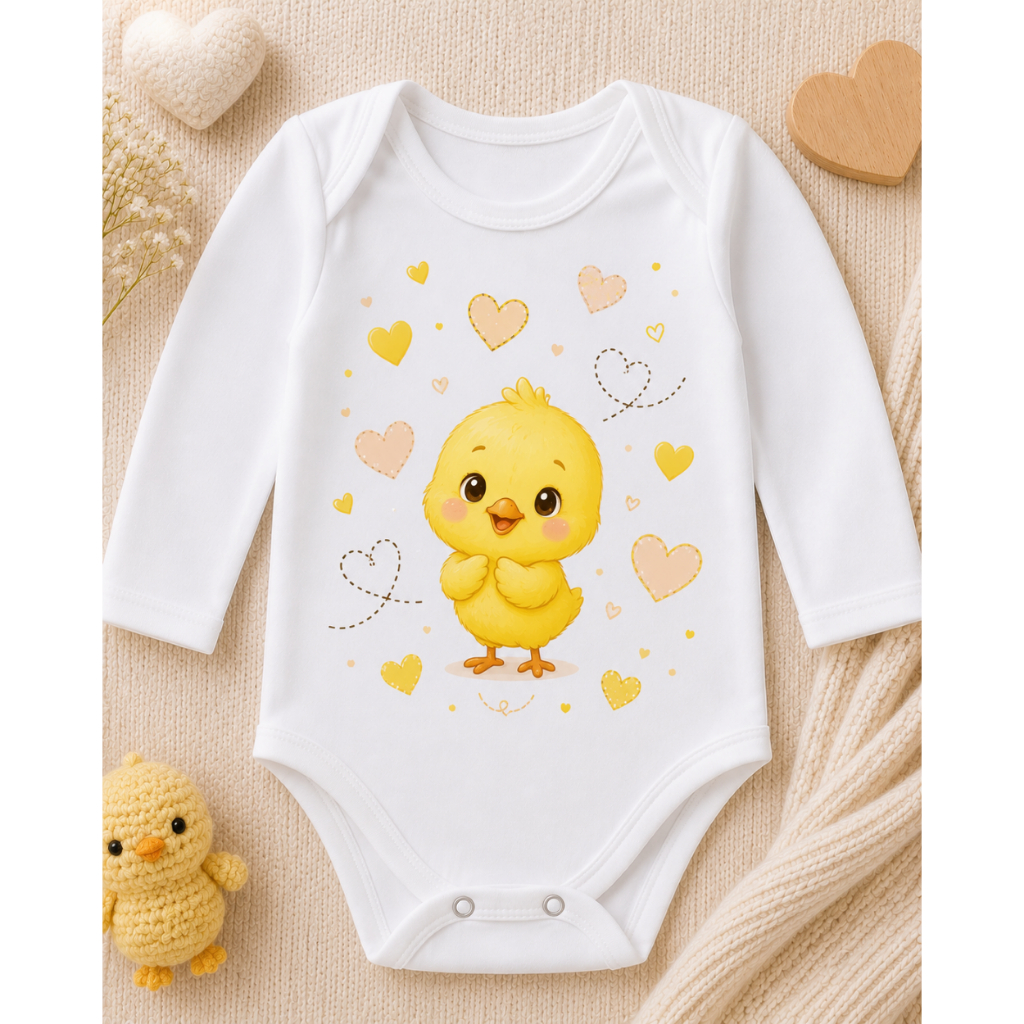 Body Bebê Manga Longa Estampado 100% Algodão Menina e Menino Roupa Infantil Enxoval P M G